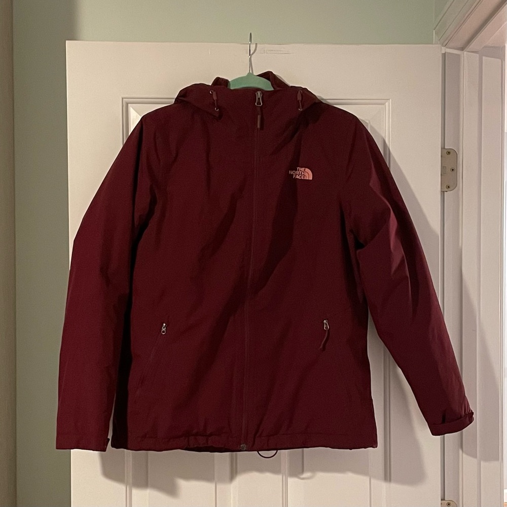 Burgundy North Face 3 in 1 Winter Jacket